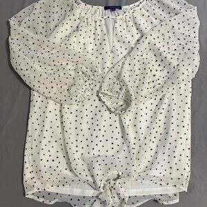 West Kei White Blouse with Black Dots